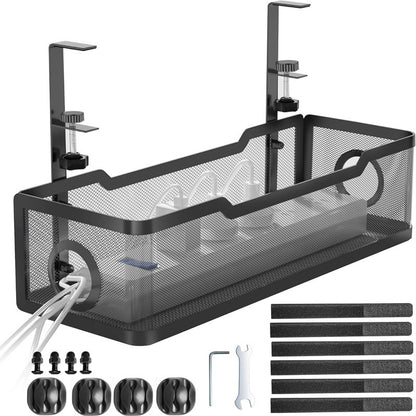 Cross-border desk under cable and wire management tray rack under counter finishing rack row storage rack socket organizer