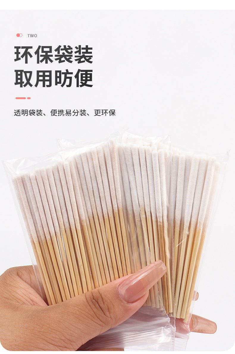 Wholesale Beauty Salon Bamboo Cotton Swabs for Removing Spots, Liquid Application, Ultra-Thin and Thickened Version, 30-Pack Beauty Tools