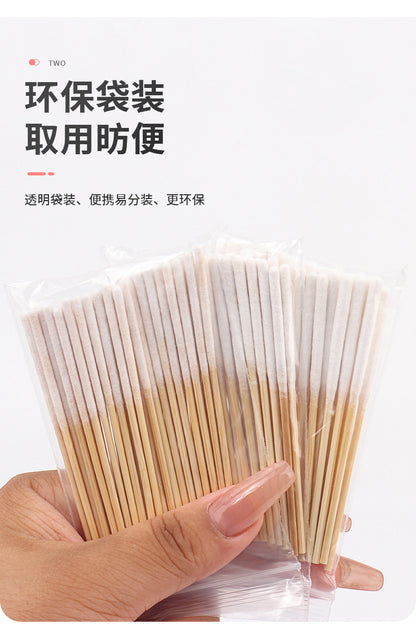 Wholesale Beauty Salon Bamboo Cotton Swabs for Removing Spots, Liquid Application, Ultra-Thin and Thickened Version, 30-Pack Beauty Tools