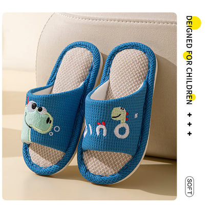 Small Dinosaur Boys and Girls Baby Open Toe Thickened Non-slip Pvc Summer Linen Sandals