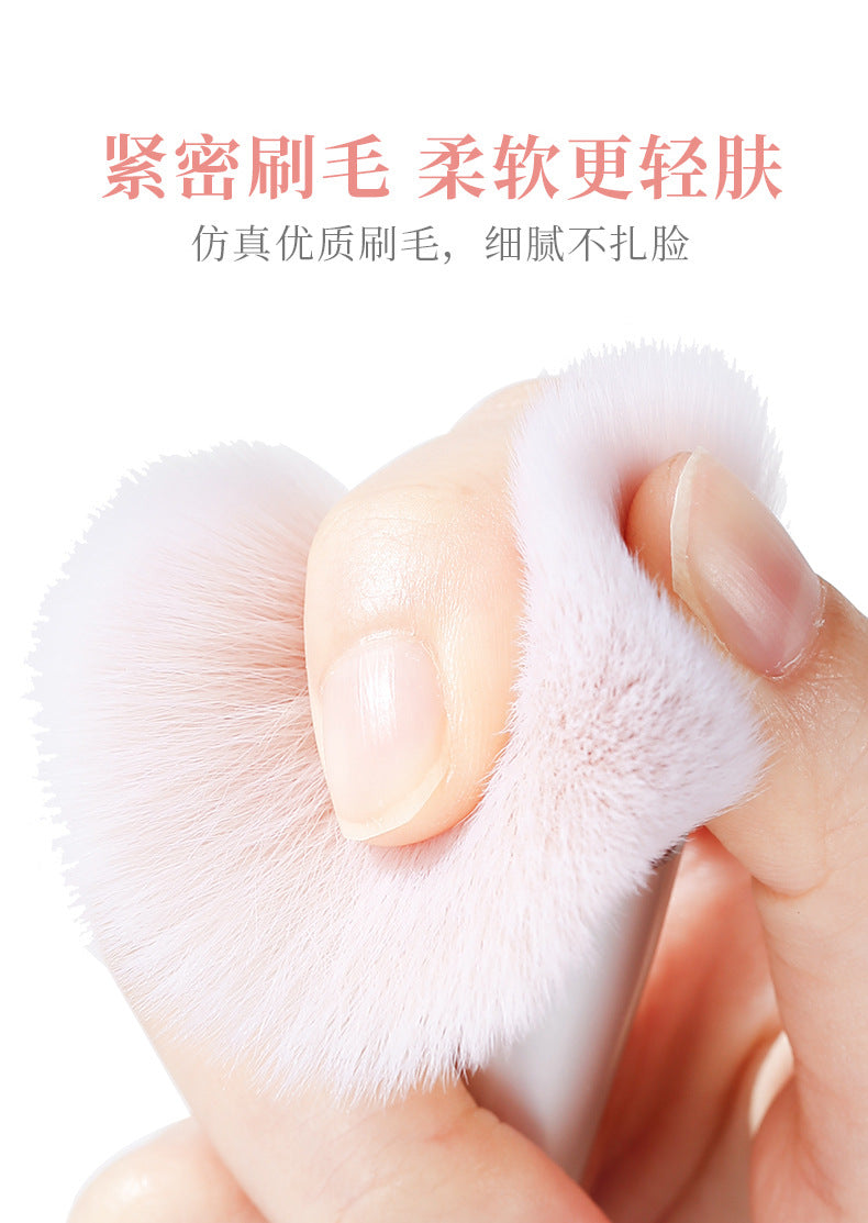 Xixi Light Feather Face Double Head Makeup Brush Easy Makeup Long Rod Flat Head Makeup Brush Novice Student Beauty Makeup Tool