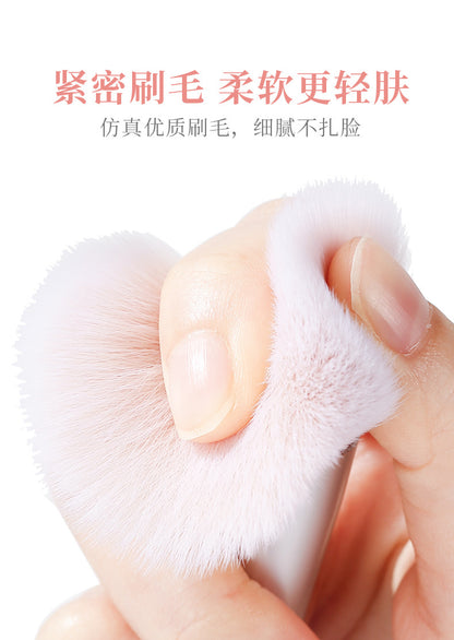 Xixi Light Feather Face Double Head Makeup Brush Easy Makeup Long Rod Flat Head Makeup Brush Novice Student Beauty Makeup Tool