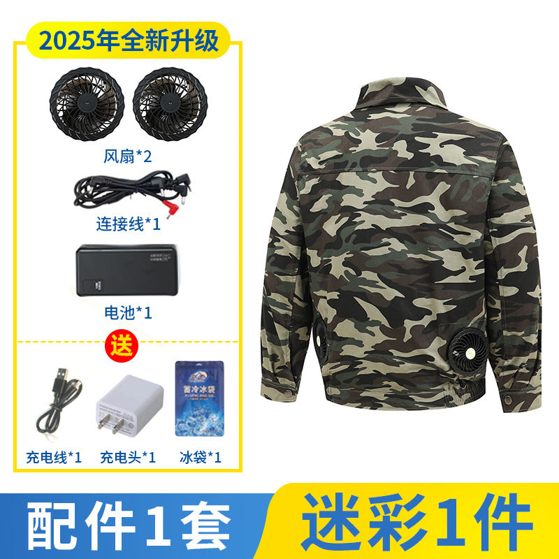 Heatstroke Prevention and Cooling Air Conditioning Clothes Men's Work Clothes Refrigeration with Fan Charging Site Labor Protection Clothes Welder Jacket