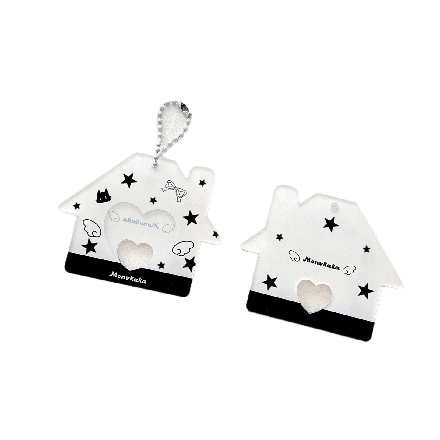 Original Star Little House 2inch Id Photo Card Holder Small Card Storage Card Holder Keychain Storage Pendant Card Holder