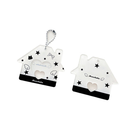Original Star Little House 2inch Id Photo Card Holder Small Card Storage Card Holder Keychain Storage Pendant Card Holder