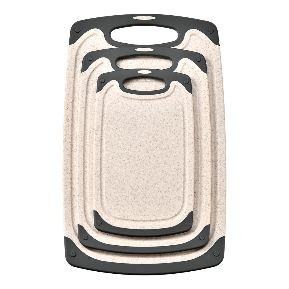 Cross-border wheat straw cutting board kitchen multifunctional double-sided cutting board cutting board chopping board 3 suit food supplement board