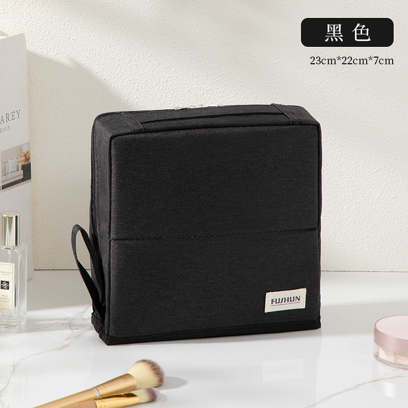 Stand-Up Cosmetic Bag, Large-Capacity Pencil Case, Women's Bag, Travel Storage Bag, Waterproof and Wear-Resistant, Can Be Hung on Luggage Bags