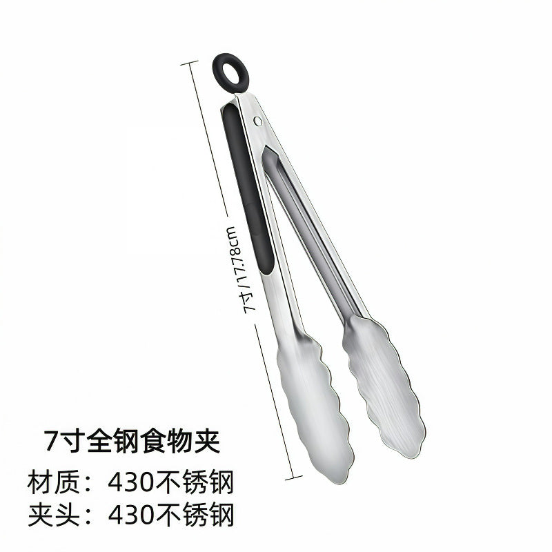 Cross-Border Silicone Clips, High Temperature Resistant Kitchen Anti-Scalding Barbecue Barbecue Clips, Food Clips, Household Stainless Steel Steak Clips