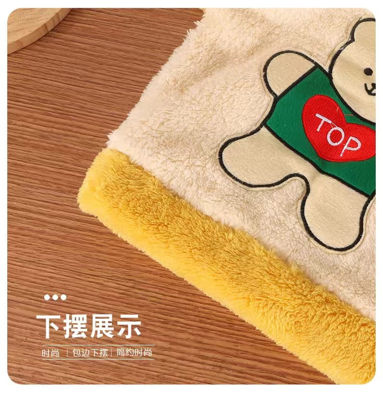 New Kidsren's Flannel Pajamas Set Autumn and Winter Boys and Girls Coral Velvet Thickeneded Home Clothes Two-piece Set