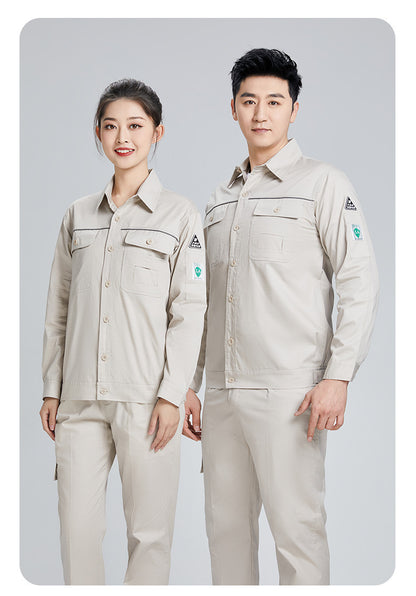 Pure cotton summer anti-static card pocket work clothes gas station filling station thin gas petrochemical long sleeve labor protection clothing