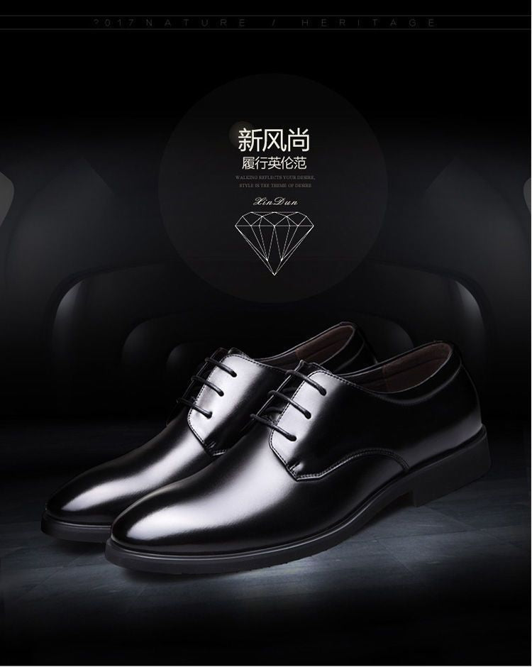 [100% cowhide] 2023 new autumn genuine leather shoes men's non-slip breathable business work shoes dad shoes