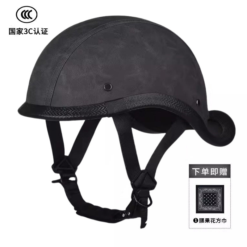 New National Standard 3C Retro Flip-Up Helmet for Women, Motorcycle Half-Helmet for Men, Electric Scooter Helmet, Cruiser Helmet for Riding