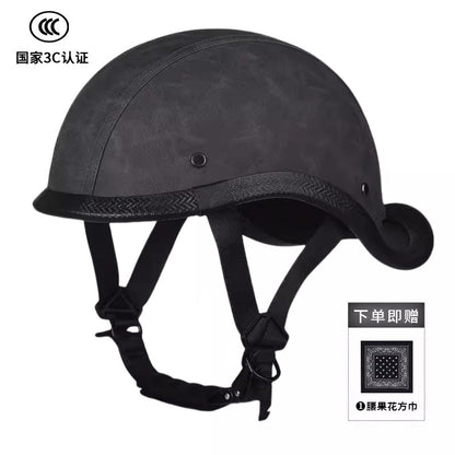 New National Standard 3C Retro Flip-Up Helmet for Women, Motorcycle Half-Helmet for Men, Electric Scooter Helmet, Cruiser Helmet for Riding