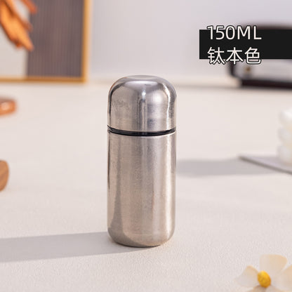 Capsule Bird's Nest Titanium Cup Women's Car Mini Insulated Cup Portable Compact 150ml Pocket Cup Pure Titanium Water Cup