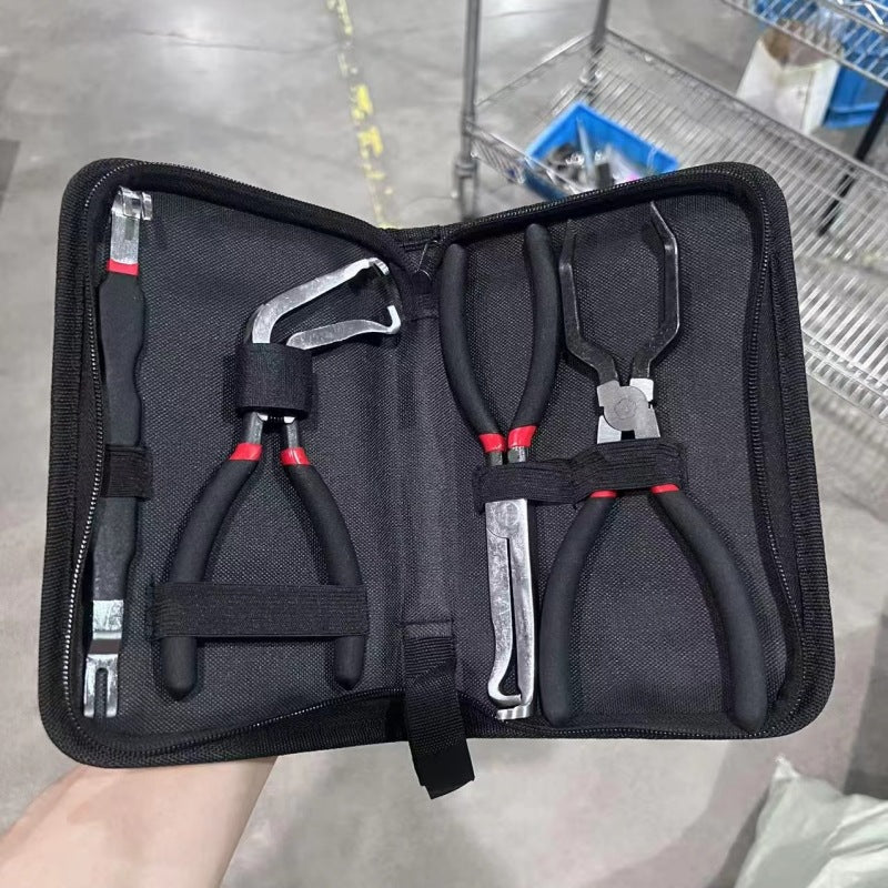 Red and black elbow 60 degree power-off pliers bolt pliers multi-purpose pliers car oil pipe separation harness pliers cross-border pliers