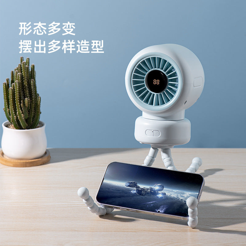 Cross-border stroller octopus mini fan outdoor silent large air volume shaking head can be handheld USB charging