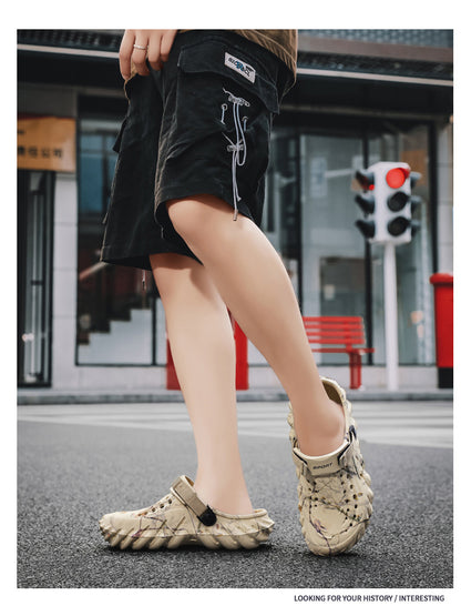 One Shoe, Two Wear, Fashionable Large Size Cross-Border Clogs, Men's Outer Wear, Casual Toe-Toe Slippers, Outdoor Trendy Men's Beach Shoes