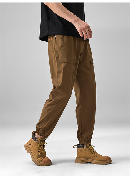 2024 Summer Thin Pants Soft Shell Waterproof Windproof Men's American Style Functional Outdoor Mountaineering Casual Crock Pants