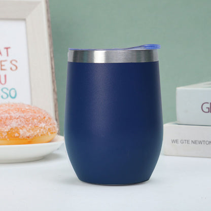 304 Stainless Steel Eggshell Cup Portable Cross-Border U-Shaped Wine Thermos Cup 12oz Cup American Style Wholesale Aviation Cup