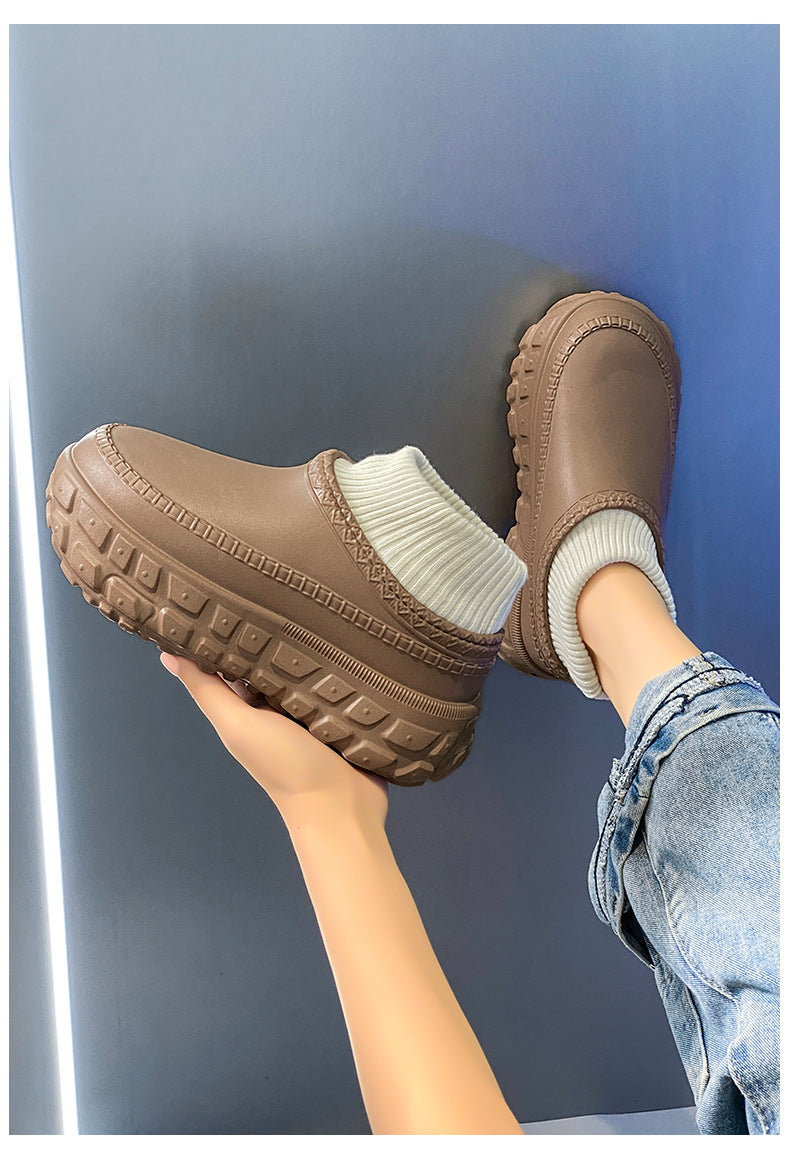 Winter Cross-Border Thick-Soled Cotton Slippers for Couples with Tire Soles, Warm Socks and Shoes for Men, Cotton Tow