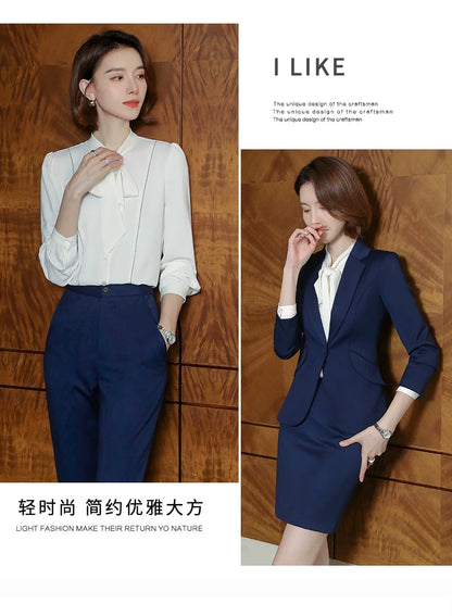 2023 autumn and winter professional style suit female manager professional attire temperament goddess fan sense suit suit pink small suit