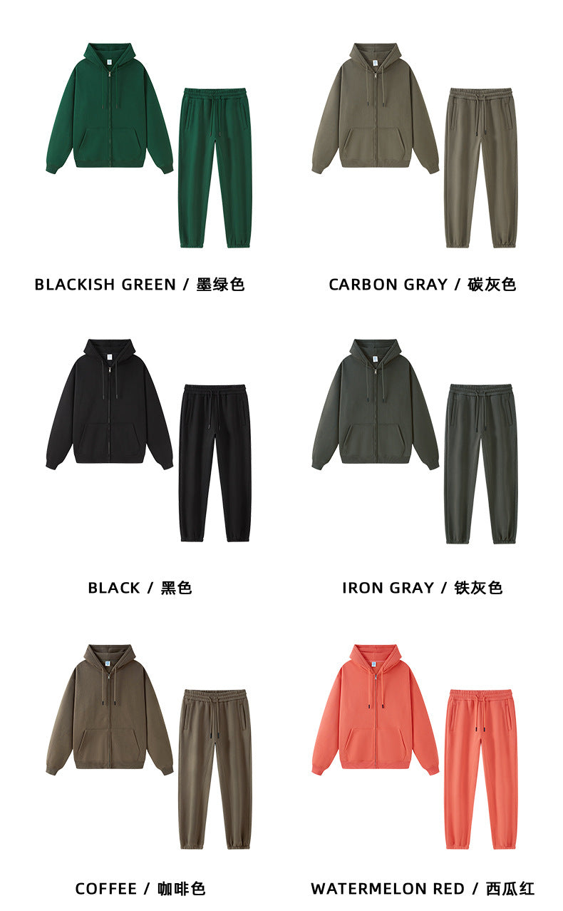 Tilani Men's Sweatshirt Cross-Border Casual Sports Suit Fashionable Pure Color Sweatshirt for Men and Women Simple Zipper Hoodie