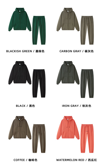 Tilani Men's Sweatshirt Cross-Border Casual Sports Suit Fashionable Pure Color Sweatshirt for Men and Women Simple Zipper Hoodie