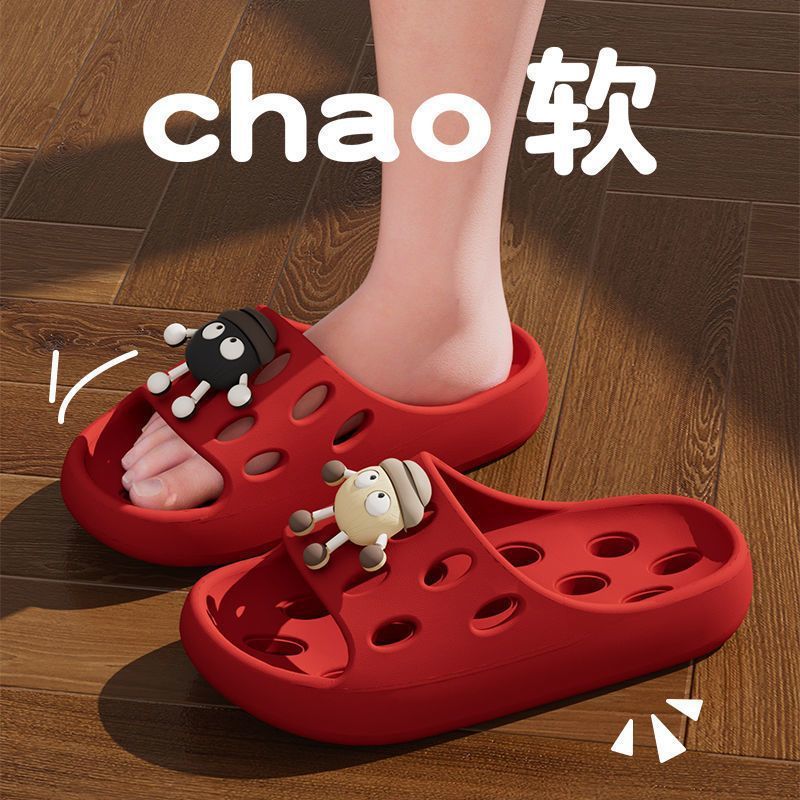 Bathroom Leaking Slippers for Women in Summer Indoor Home Use for Bathing Non-Slip Cut Out Quick-Drying Couple Non-Stinky Foot Sandals for Men