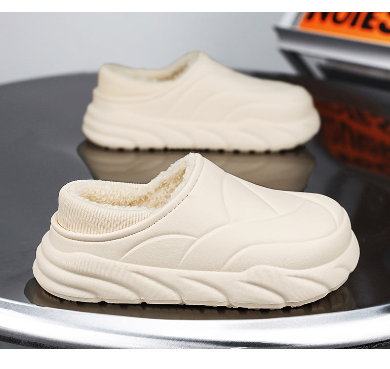 Waterproof Winter Men's Slippers 2025 New Winter Home Warm Thick-Soled Couple Casual Cotton Shoes for Women