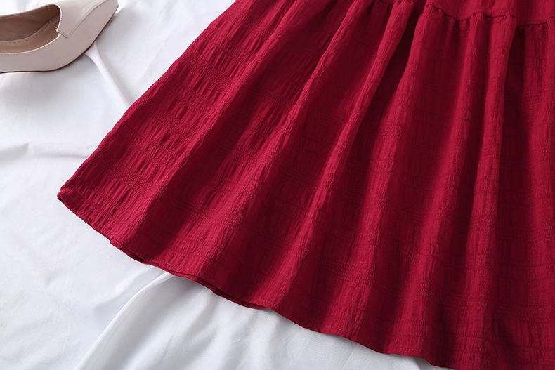 Chiffon Short-sleeved Dress for Women New ins Sense Niche Mid-length French Douyin Slimming Look Skirt
