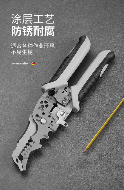 Factory in stock wholesale German elbow wire stripper multi-function electrical pliers wire crimping pliers 12 in 1 wire cutter pliers