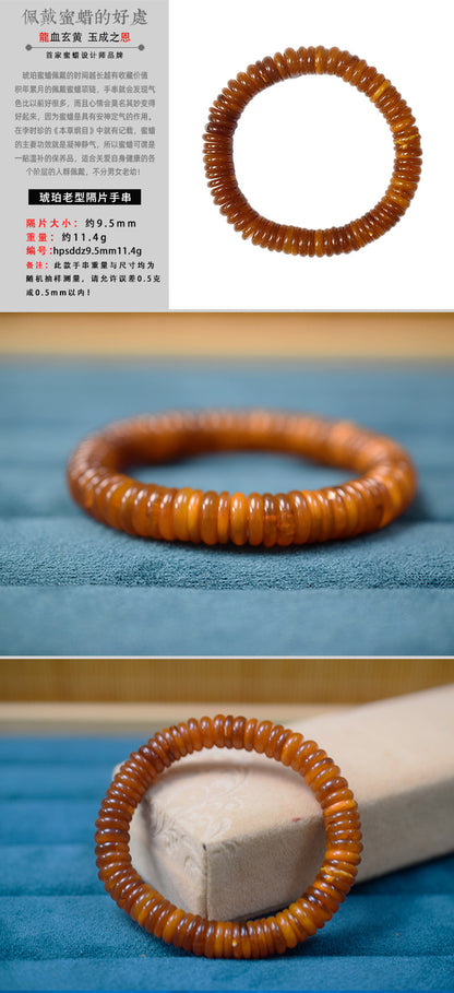 Natural Baltic Bracelet Amber Beeswax Old Spacer Bracelet Wax Full All-match Accessories White Beeswax