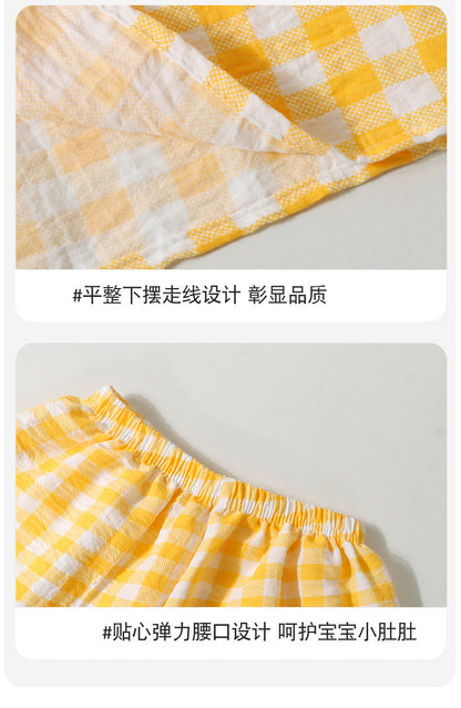 Boys and Girls Cloud Cotton Home Clothes Set Summer Cardigan Cartoon Kidsren's Pajamas Tops Pants Spring & Fall Two-Piece Set