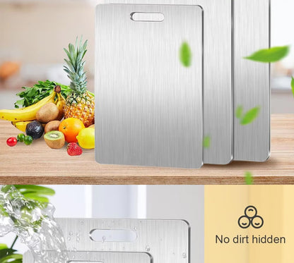 Manufacturer Wholesale Cross-Border 201 Stainless Steel Cutting Board, Thickened Anti-Mold Antibacterial Double-Sided Chopping Board, Kitchen Cutting Board