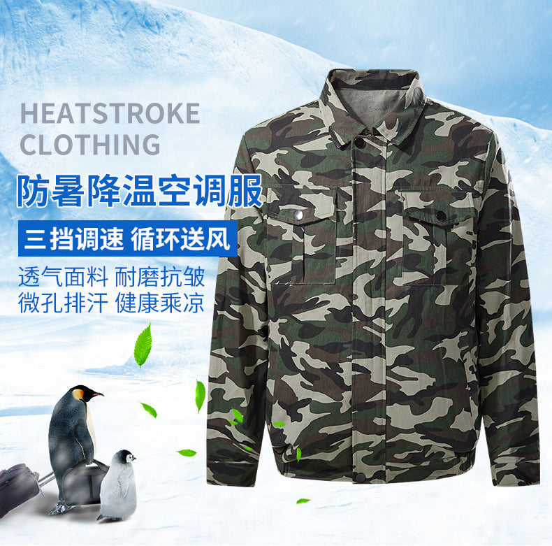 Air-Conditioned Clothing Men's Summer Outdoor Labor Protection Work Clothes Charging Refrigeration Welder High Temperature Heatstroke Prevention Cooling Fan Clothing