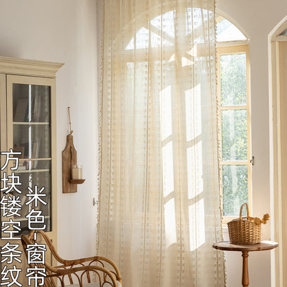Cross-border hot new Nordic curtain multi-color bedroom living room half light dream atmosphere factory direct wholesale generation