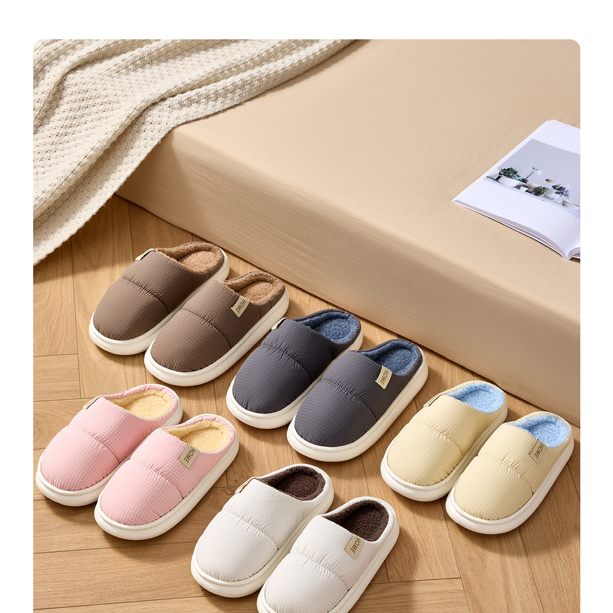 Waterproof Cotton Slippers for Men, Home Use, Autumn and Winter 2026 New Model, Indoor Home Warm Thick-Soled Warm Cotton Slippers for Men