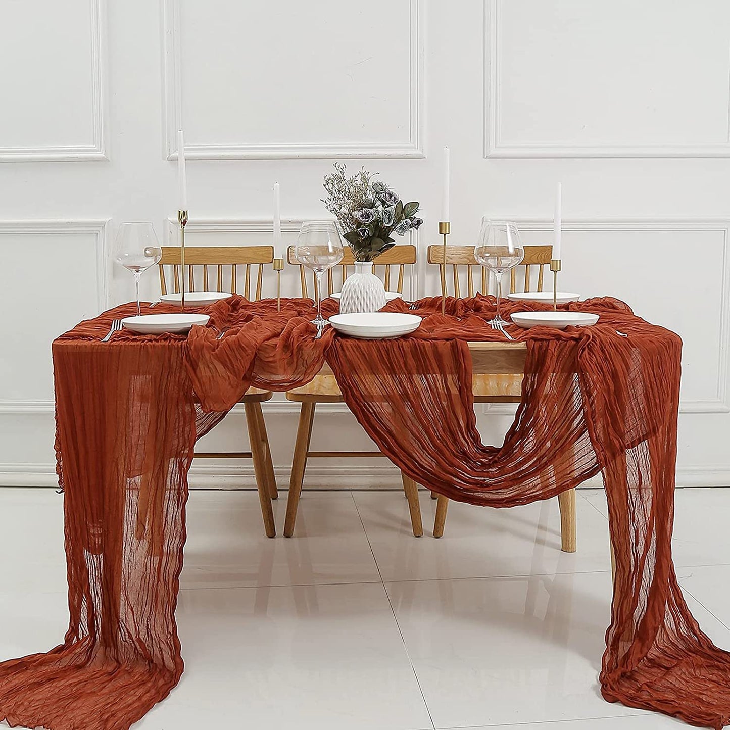 Bali Crepe Table Flag Foreign Trade Western Tablecloth Light Luxury High-End Wedding Party Decoration Pleated Table Flag Wholesale