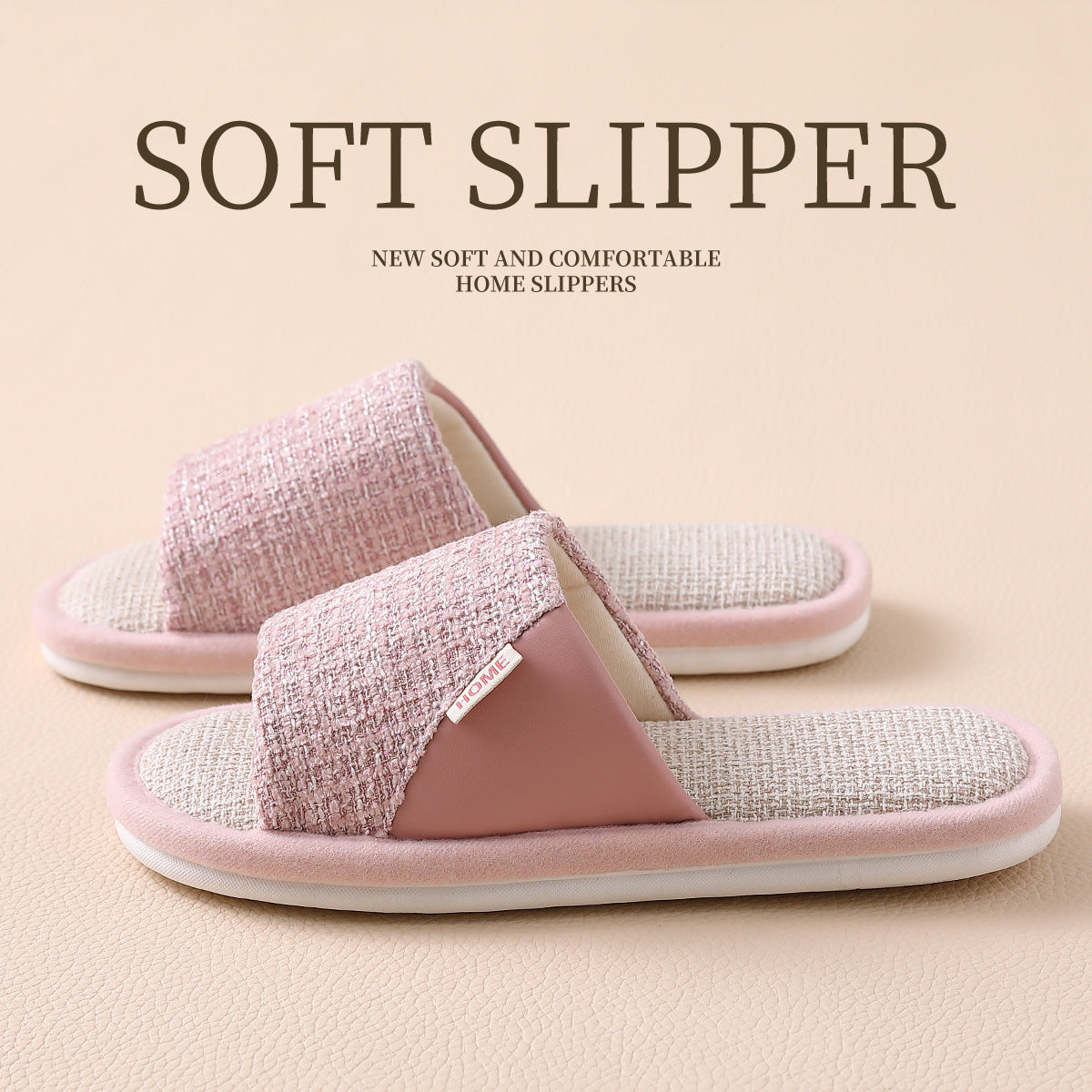 Linen Slippers for Men 2025 New Summer Indoor Home Soft-Soled Non-Slip Breathable Deodorant Cotton and Linen Slippers for Men