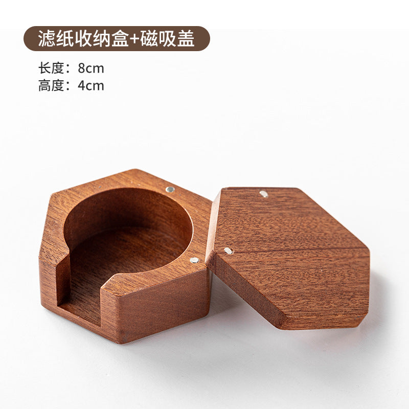 Round Italian Coffee Extraction Filter Paper Storage Sabri Wood Solid Wood Storage Base 58/53/51mm Universal