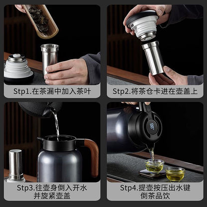 316L Stainless Steel Insulated Large Capacity Kettle for Home Use, Thermos for Tea, Dedicated for Warming Tea, Water Separation, and Stewing Tea Kettle