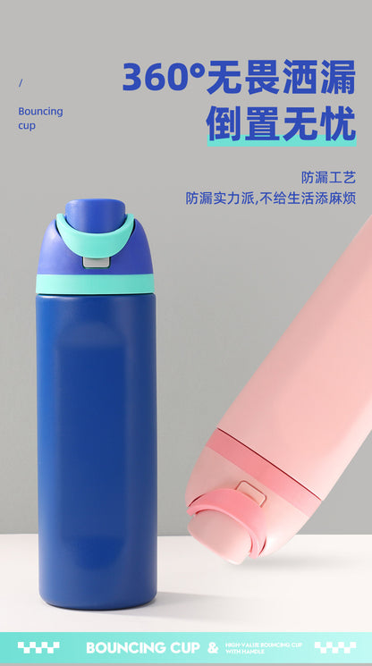 Amazon Fruit Cup 304 Stainless Steel Insulated Cup High-Looking Creative Straw Cup Outdoor Portable Water Cup