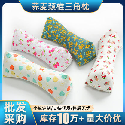 Buckwheat Pillow Cervical Spine Pillow Adult Home Office Lumbar Support to Help Sleep Hard Triangle Pillow Single Cervical Spine Buckwheat Pillow