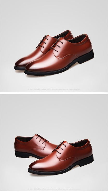 [100% cowhide] 2023 new autumn genuine leather shoes men's non-slip breathable business work shoes dad shoes