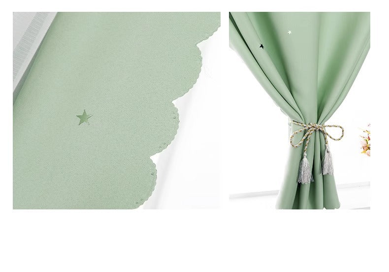 Source manufacturers non-perforated installation curtains hook and loop curtains cross-border foreign trade shading curtains self-adhesive finished products wholesale