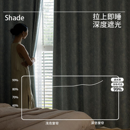 French Retro Chenille Jacquard Curtain Antique Living Room High-end Bedroom Shading High-end Sense Full Shading Curtain