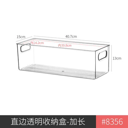 Desktop Storage Box Drawer Built-in Partition Transparent Acrylic Narrow Long Rectangular Cosmetic Workstation Kitchen