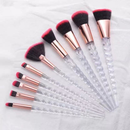 10 Pcs Threaded Makeup Brush Unicorn Makeup Brush suit Multifunctional Full Set Beauty Brush Makeup Tools