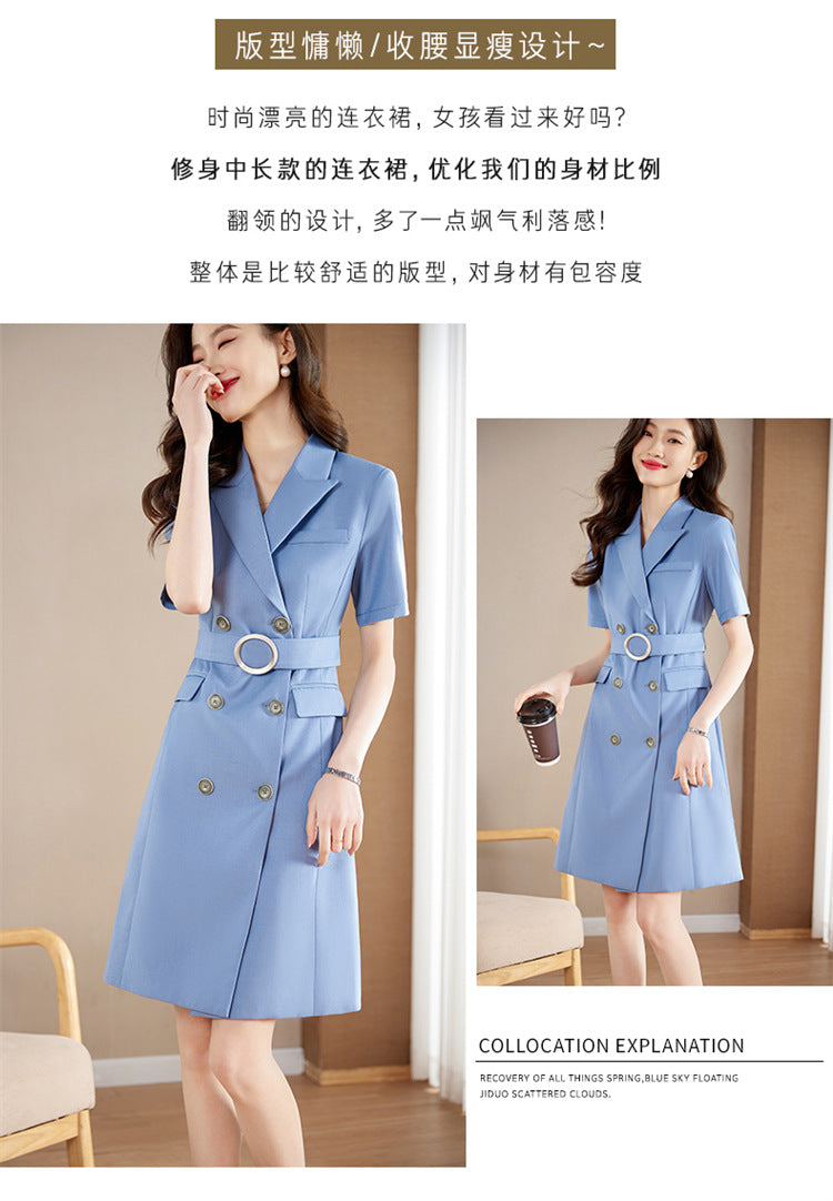 French Hepburn Style Small Black Dress High Sense High Cold Royal Sister Fried Street Small Fragrance Style Pleated Professional Suit dress Summer