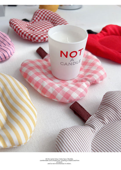 Meizuo Elements Korean-Style Ins-Style Apple Quilted Coasters Fabric Tea Coasters Cute Anti-Scalding Mats Factory Direct Sale